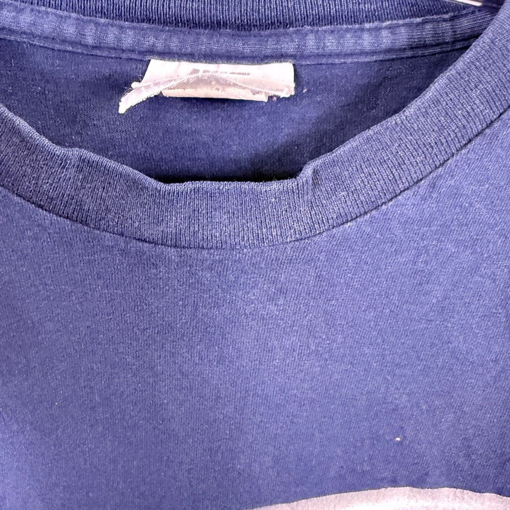 VTG Nike T Shirt Mens Large Blue Big Swoosh Short Sleeve Sportswear Y2K Grunge - Picture 2 of 9